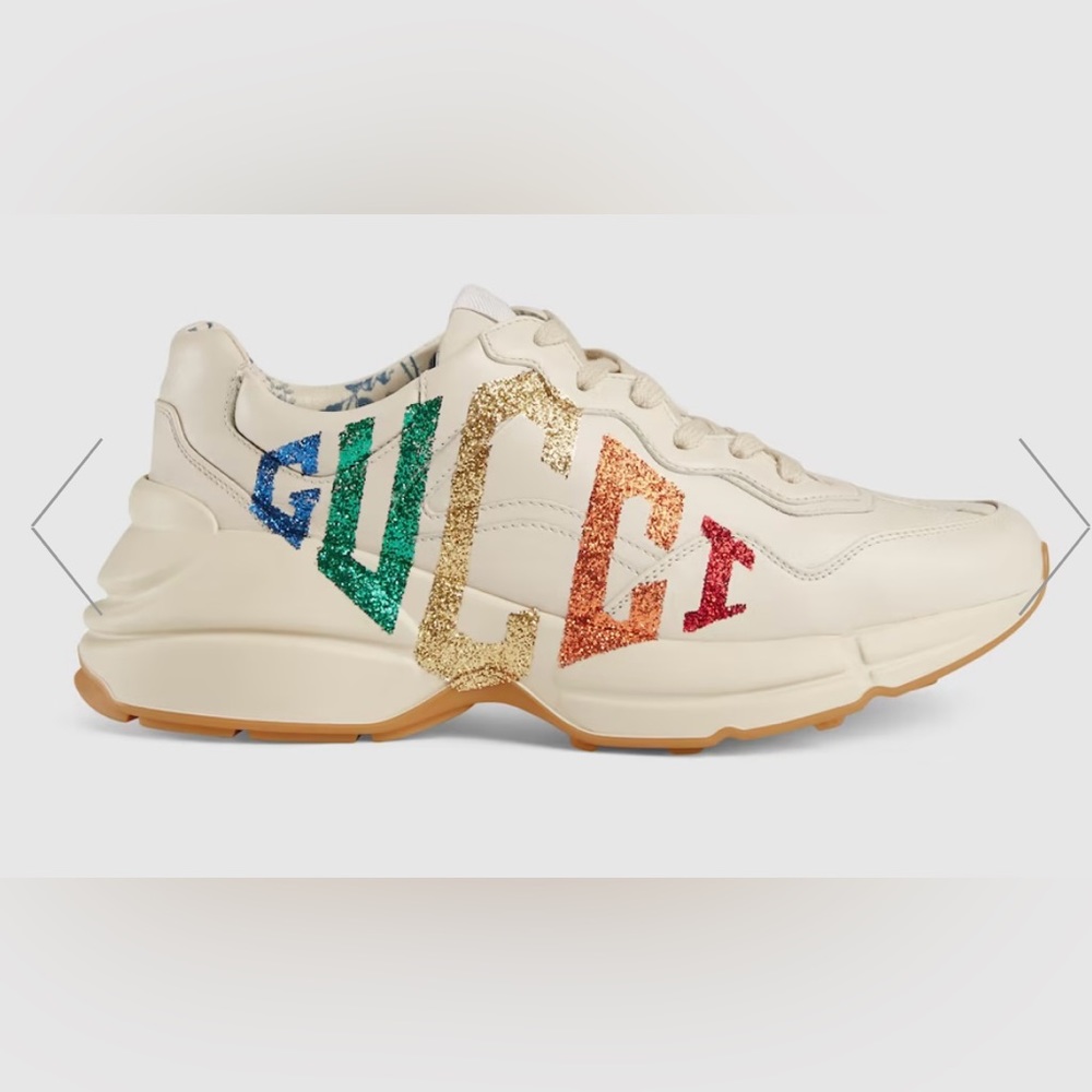 WOMEN'S RHYTON GLITTER GUCCI SNEAKER size 7.5